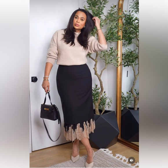 ZARA ZW Collection Combined Lace Skirt NWT - Picture 4 of 10